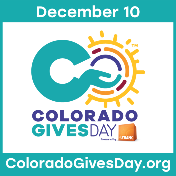 Colorado Gives Logo with text of the date of December 10, 2024 and the url coloradogivesday.org