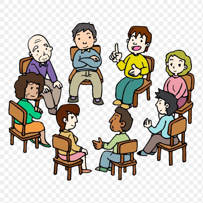 Support group png sticker, transparent