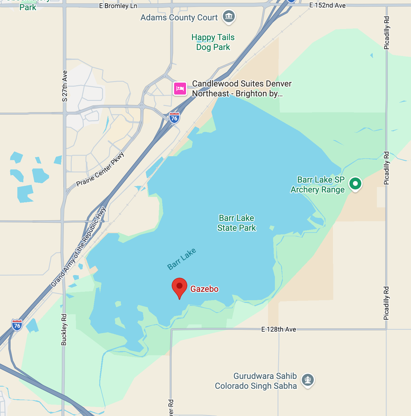 A graphical image of Barr Lake State Park, Adams County, Colorado