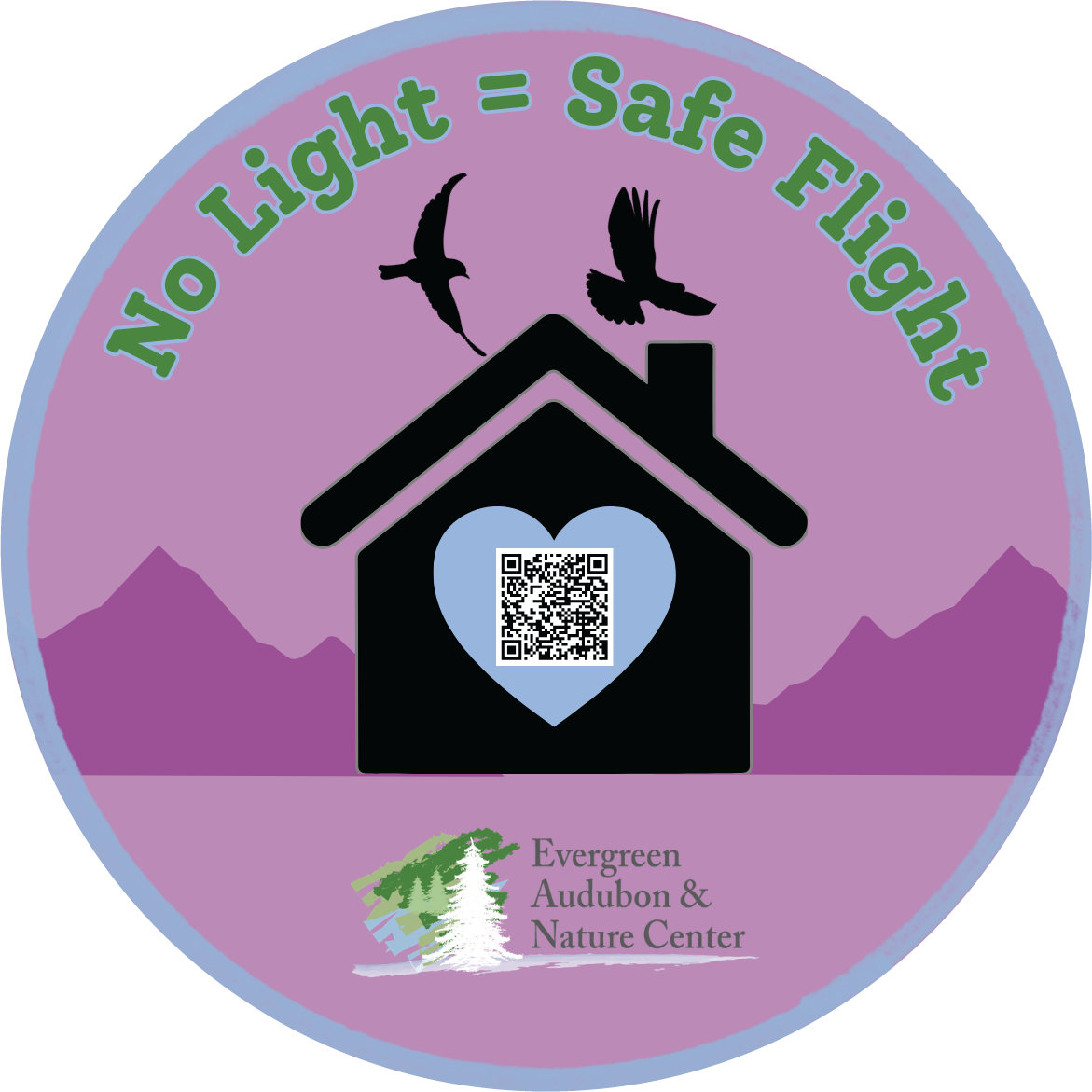 circular sticker-No Light = Safe Flight