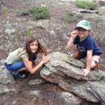 children at a picnic table